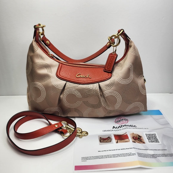 COACH Ashley Dotted Op Art Convertible Hobo F20031 Size 14" X 9" X 6" - Picture 11 of 12